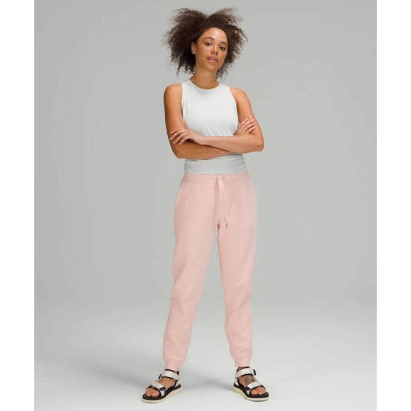 Lululemon Scuba High Rise Jogger Fleece 28" Pants Pink Women's Size 10 H14482 - Picture 15 of 15